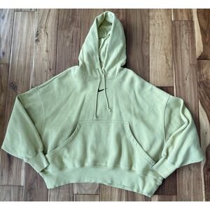 Nike Womens Phoenix Fleece Oversized Pullover Yellow Hoodie Large DQ5858-720